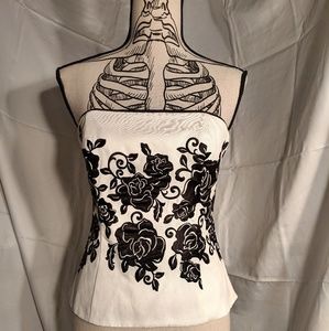 White house black market, zip corset top
